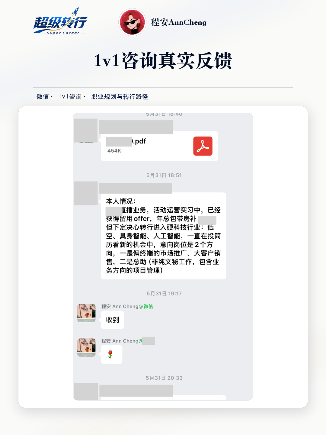 1v1咨询真实反馈：咨询反馈 直播运营转向硬科技岗位，第1张